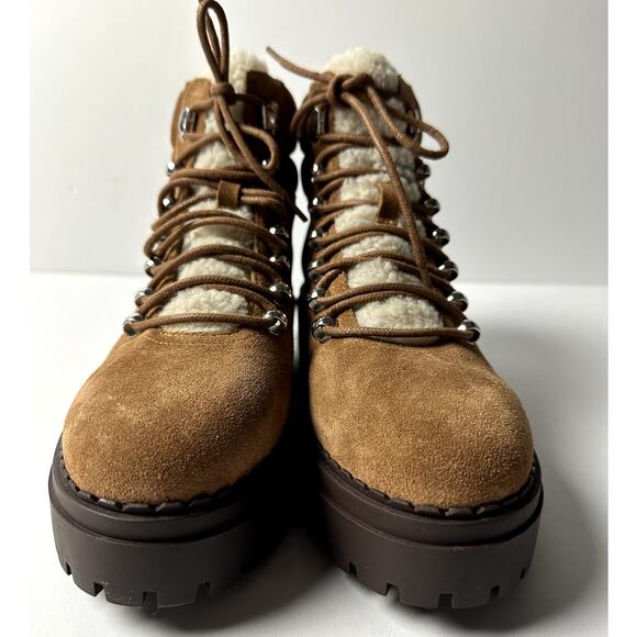 Marc Fisher NWT Nairy Hiking Boot Medium Brown Lug Sole Women Size 8M Outdoor - Picture 2 of 7